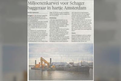 Miljoenenkarwei voor Schager baggeraar in hartje Amsterdam