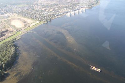 Baggeren voor kust Blaricum