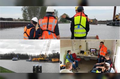 Excursie studenten bij Wildervankkanaal